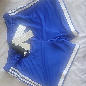 Women's Adidas Climacool Shorts in Blue with White Stripes - medium